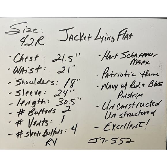 Hart Schaffner Marx 42R Unstructured Blue Red Patriotic Blazer Sport Suit Jacket - Picture 9 of 13